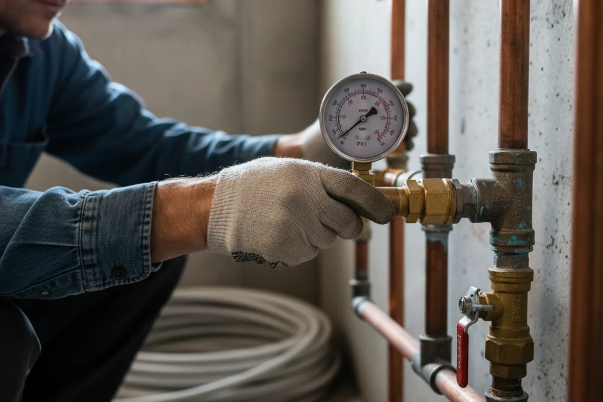 Pressure testing a repaired line during Water Line Repair in Bluff City